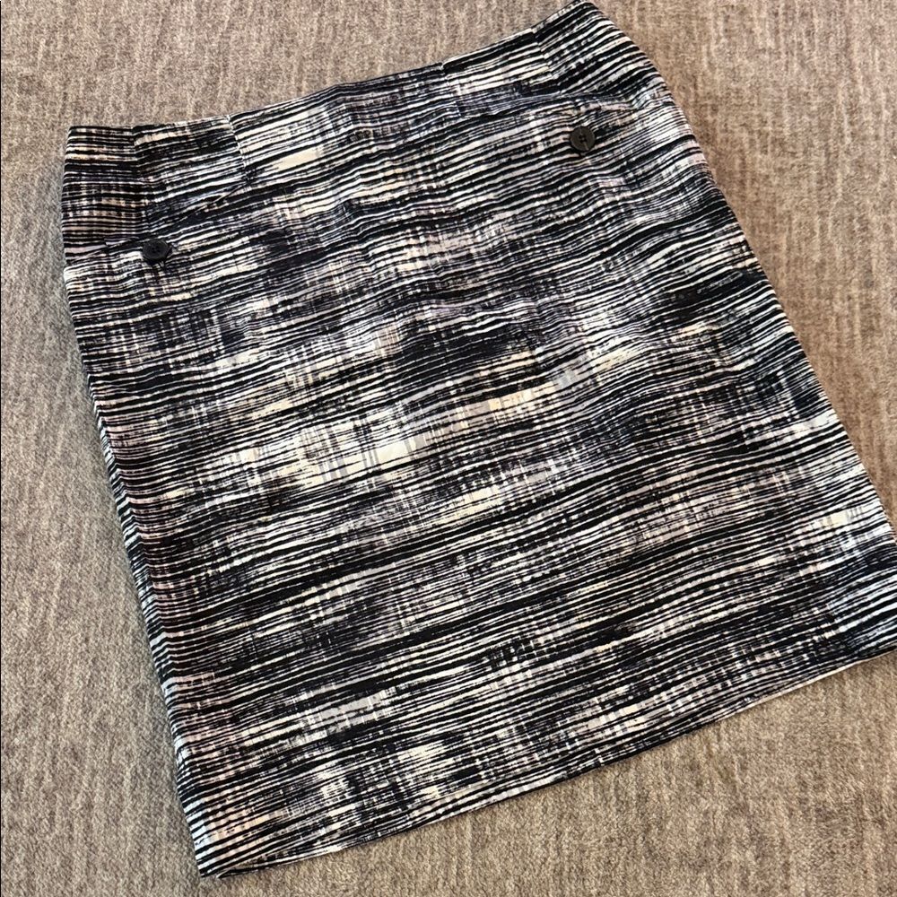 Jacob Black and White Textured Mini Skirt